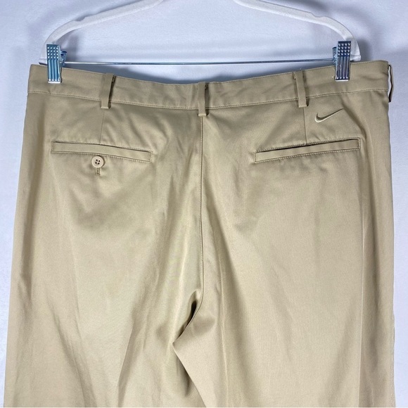 Nike Dri Fit Tech Golf Pants Beige Khaki Flat Front 319685-237 size 36x32 - Picture 6 of 11